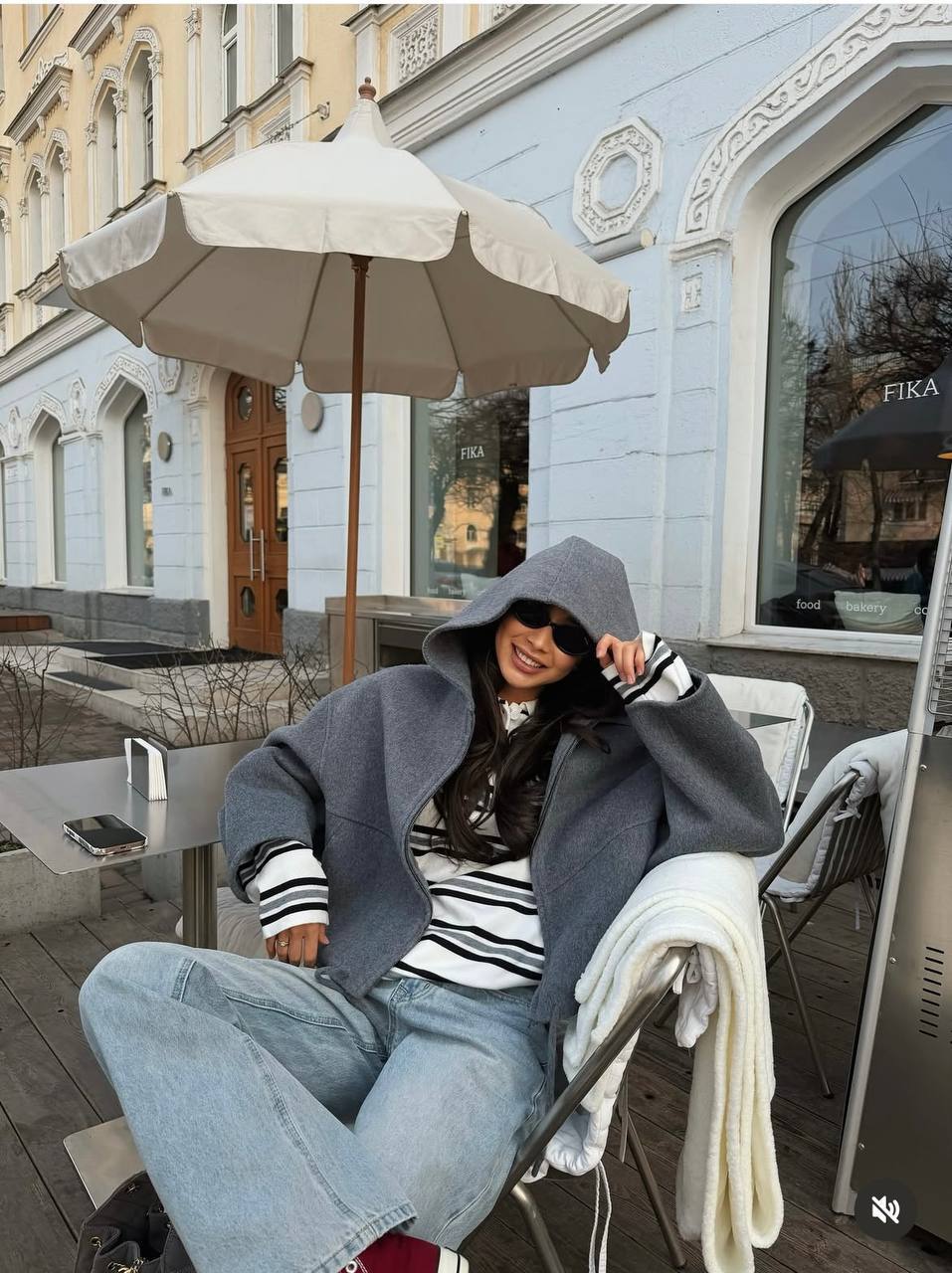 Кашемірове пальто-бомбер з капюшоном Верхній одяг — фото 8 by.dile